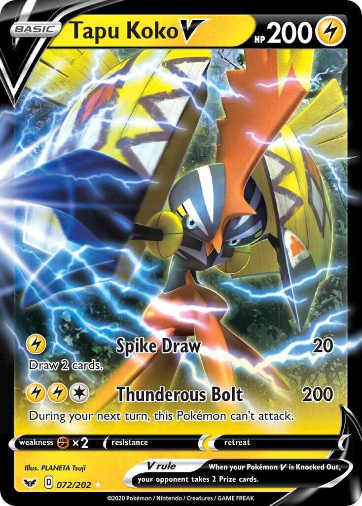 Tapu Koko V 072/202 - Sword And Shield Base