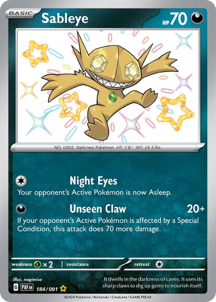 Sableye 184/091 - Paldean Fates