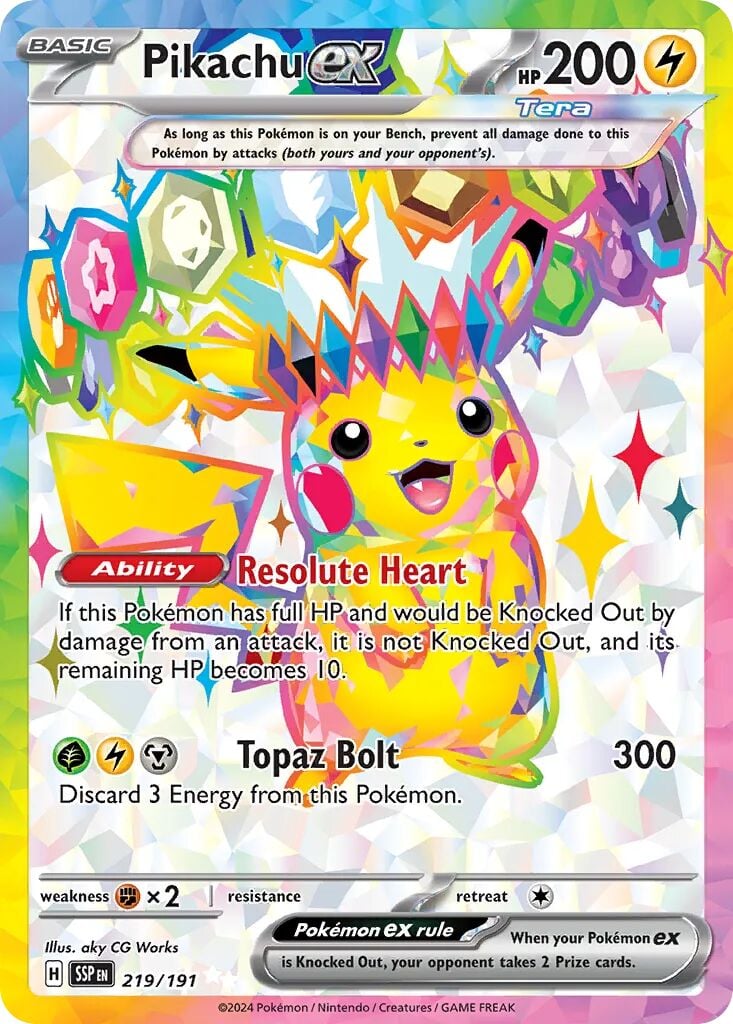 Pikachu ex 219/191 - Surging Sparks